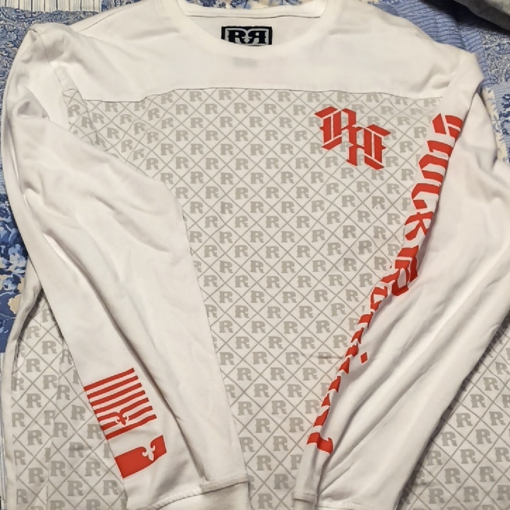 Rock Revival White Shirt with Subtle Red Pattern